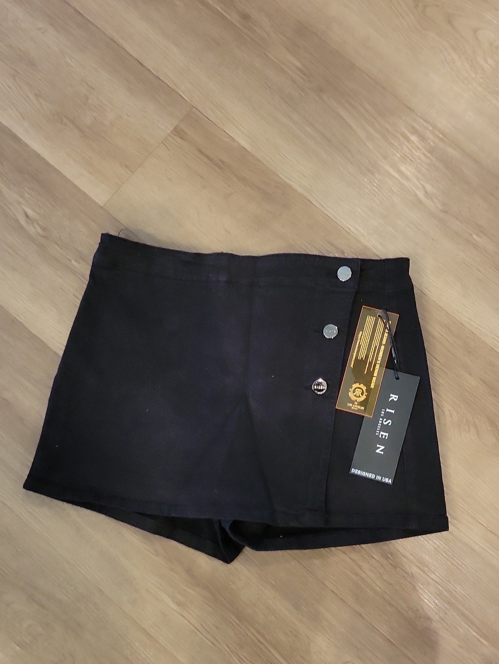 New! Risen LA Black Jean Shorts/ Skort